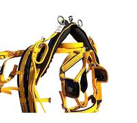 Premium Synthetic Horse Harness Set - Adjustable Heavy Duty Driving Harness with Metal Hardware, Padded Breast Collar & Crupper - Comfortable & Durable for Cart, Carriage & Training 001 (Pony)