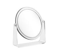 Premium Tabletop Makeup Mirror with Transparent Stand 360 Degree Swivel Crystal Clear Glass Lightweight Portable Ideal Dressing Table Re Fix Skincare Travel Use Size May Vary From Pictures(1pk)