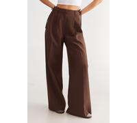 Premium Tailored Tie Detail Trouser NastyGal Choc Brown 12