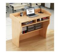 Premium Tall Solid Wood Pulpit Lectern - Multi-Function Mobile Podium Stand for Customer Reception - Floor Standing Desk
