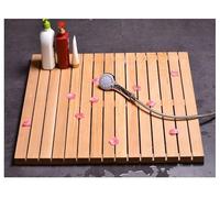 Premium Teak Shower Mat, Customizable Size Wood Bath Mat, Non-Slip Bathroom Mat, Floor Mat for Bathtub, Door, Spa, Sauna, Pool, Ideal for Indoor Outdoor(26x26in(66x66cm))