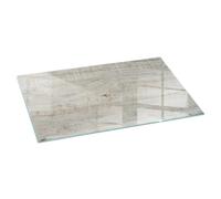 Premium Tempered Glass Hearth Protector Natural Light Wood Pattern 120x60 cm