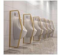 Premium Tempered Glass Urinal Partition - Wall-Mounted with Stainless Steel Frame, 4 Pcs Urinal Divider for Men's Restrooms, Ideal for Hotels & Public Facilities