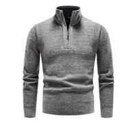 Premium Textured Knit Sweater for Men Half Zip Turtleneck Design Pullovers Thick Warm in Sophisticated Pullover
