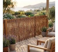 Premium Thick Natural Bamboo Fence Screening Roll Hand-Woven Bamboo Privacy Screen Panel for Outdoor Garden Backyard Patio Weatherproof Wind Sun Protection Decorative Wall Cover(Carbonized,70x570cm)