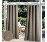 Premium Thick Outdoor Indoor Curtains, Waterproof Blackout Thermal Insulated Curtains for Patio, Gazebo, Porch, Privacy Room Divider Curtain, Customizable Sizes | 1 Panel, W100"xH96", Light Brown