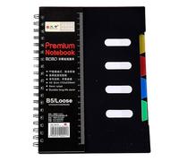 Premium Thick Paper Notebook Diary Spiral with Dividers Smooth Writing Thickened Page No Ink Bleeding Agenda Office L