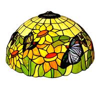 Premium Tiffany Style E-NTA055-U Butterfly Lampshade Replacement for Table Lamp and Floor Lights, 18-Inch Diameter, Multi-Colored, Stained Glass, Exclusion Accessories, Pack of 1 by NoBeiYi