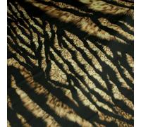 Premium Tiger Snake Scale Animal Printed Silky Sateen Georgette Dress Fabric (Sample (10cm x 10cm), Tiger Animal Print 2126)