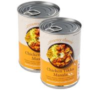 Premium Tinned Chicken Tikka Masala, Chicken Breast in a Creamy, Aromatic Tomato Curry Sauce with Onions & Yogurt - Set of 2 x 400g Tins