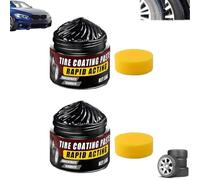 Premium Tire Coating & Trim Restorer,Bring Back the Original Deep Black Shine to Rubber and Plastic,Long-Lasting Ceramic Coating & UV Protection,TireCoating Paste for Car Tire Plastic Trim Care