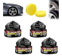 Premium Tire Coating & Trim Restorer, Bring Back the Original Deep Black Shine to Rubber and Plastic, Long Lasting Gloss Finish, Tire Coating Paste(4 Set)