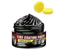 Premium Tire Coating & Trim Restorer, Bring Back the Original Deep Black Shine to Rubber and Plastic, Long Lasting Gloss Finish, Tire Coating Paste(1 Set)