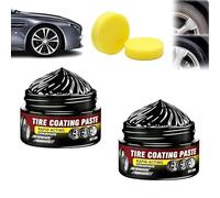 Premium Tire Coating & Trim Restorer, Bring Back the Original Deep Black Shine to Rubber and Plastic, Long Lasting Gloss Finish, Tire Coating Paste(2 Set)