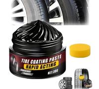 Premium Tire Coating & Trim Restorer - Ceramic Tire Coating Paste for Car Plastic Renewal | Instantly Restore Deep Black Shine & UV Protection to Rubber, Vinyl, Bumper