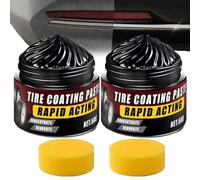 Premium Tire Coating & Trim Restorer, Trim Restorer Bring Back the Original Deep Black Shine to Rubber and Plastic, Tire Coating Paste,for Car, Truck, & More(2PCS)
