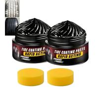 Premium Tire Coating & Trim Restorer,Tyre Nourish Cream,Bring Back the Original Deep Black Shine to Rubber and Plastic,Tire Coating Paste,Multipurpose Long-Lasting Car Tire Refurbishment Cream (2pc)