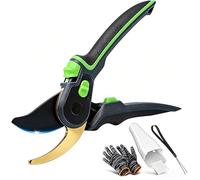 Premium Titanium Garden Secateurs - Professional Bypass Pruning Shears for Plants, Hedges, and Flowers | with Cut-Resistant Gloves, Holster & Safety Lanyard