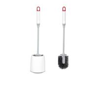Premium Toilet Brush with Dual-Sided Head, Long Handle, and Stand or Wall-Mount Option - Durable Plastic Cleaning Tool for Effective Bathroom Hygiene