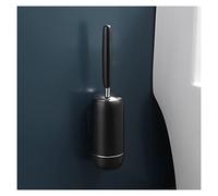 Premium Toilet Brush with Long HandleHome Mounted Silicone Toilet CleanerNo Blind Spots Black & Silver Design for Effortless Cleaning