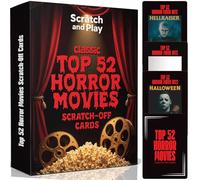 Premium Top 52 Horror Movies Scratch Off Cards - Horror Gifts for Horror Movie Lovers - Horror Movie Scratch Off Cards - Scary Movie Date Night Ideas for Couples - Horror Movie Gifts for Women & Men