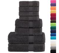 Premium Towel Set 8 Piece Bath Anthracite 600 gsm 100% Cotton vidaXL