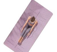Premium TPE Yoga Mat - 8mm Thick & Double-Sided Non-Slip | Eco-Friendly | Extra Wide 80cm | Joint Protection (Purple, 72 * 31.5 * 0.24in)