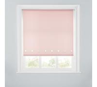 Premium Trimmable Square Eyelet Roller Window Blind - Light Filtering Fabric,Easy Fit,Child Safe Chain for Bedroom,Kitchen,Living Room. 3FT - BLUSH PINK - 90cm (W) x 170cm (L) | 35.4" (W) x 66.9" (L)