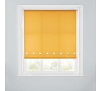 Premium Trimmable Square Eyelet Roller Window Blind - Light Filtering Fabric,Easy Fit,Child Safe Chain for Bedroom,Kitchen,Living Room. 4FT - OCHRE - 120cm (W) x 170cm (L) | 47.2" (W) x 66.9" (L)