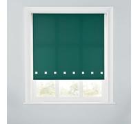 Premium Trimmable Square Eyelet Roller Window Blind - Light Filtering Fabric,Easy Fit,Child Safe Chain for Bedroom,Kitchen,Living Room. 5FT - DARK GREEN - 150cm (W) x 170cm (L) | 59" (W) x 66.9" (L)