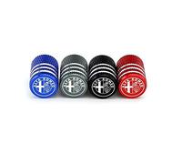 Premium Tyre Valve Caps for Alfa Romeo Giulia, 4PCS Alloy car valve covers,Corrosion Resistant Car Dust Caps for Car Tyres,Red
