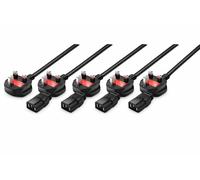 Premium UK 3 Pin Plug to IEC C13 Power Cable Lead - 13A Fused Heavy Duty Mains Power Cord for PC, Monitor, Printer, TV, Kettle, Computer, Server, Desktop (1.5 meter pack of 5)