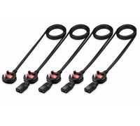 Premium UK 3 Pin Plug to IEC C13 Power Cable Lead - 13A Fused Heavy Duty Mains Power Cord for PC, Monitor, Printer, TV, Kettle, Computer, Server, Desktop (1 meter Pack of 5)