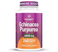 Premium UK Echinacea Whole Plant Extract Tablets 240 Tablets of Maximum Strength 4000mg | Double Extraction for Advanced Immune Support, Non-GMO, Made in The UK