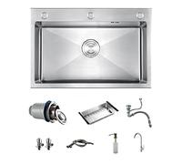 Premium Undermount Kitchen Sink & Faucet Combo - Single Basin 3mm Thick Scratch-Resistant Stainless Steel Rust-Proof Durable & Stylish Workstation Sink for Modern Kitchens