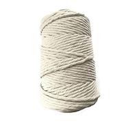 Premium Undyed Macrame Cord, 50 m / 164 ft of 5 mm Thick Natural Cotton Thread Yarn Macrame Rope for Wall Hangings, Plant Hangers, DIY Crafts, Home Decorations, Gift Wrapping (Reel)