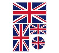 Premium Union Jack Flag Sticker Set - 4 x Vinyl Decals for Laptop, Phone, Tablet, Helmet - Bubble-Free, Repositionable & Weatherproof - British Pride Souvenir & Sports Fan Accessories (UK)