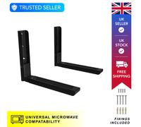 Premium Universal Microwave Mount Bracket in Black Steel with Extendable Arms, Suitable for All Microwaves, Max. Microwave Weight 45kg