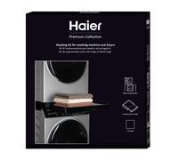 Haier Premium Universal Stacking Kit for Washing Machines and Tumble Dryers - Space-Saving - with Black Anti-Tipping Sliding Shelf - Perfect for Haier Black Washing Machines and Tumble Dryers
