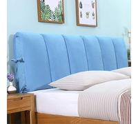 Premium Upholstered Headboard Cushions for King Size Beds Removable & Washable Thick Anti-Collision Pillows for Wood/Metal/Leather Headboards (160x50cm Blue)