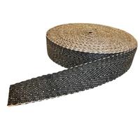 Premium Upholstery Webbing Black and White Herringbone Jute 33 metre roll
