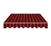 Premium UV-Resistant Waterproof Polyester Awning Replacement Fabric - Garden Patio Canopy Brown Stripes 390x147cm - Outdoor Shade Solution