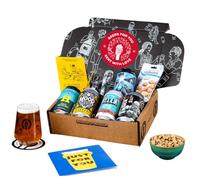 Premium Valentine's Day Craft Pale Ale/IPA Gift Hamper - 5 Independent British Craft Beers, Snack and Beer Tasting Glass by QWERTY Beer Box - Valentine's Craft Beer Gift for Him