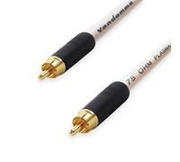 Premium Van Damme COAXIAL RCA to RCA Lead. 75ohm Coax Cable. CCTV Video SPDIF (1m, Cream)