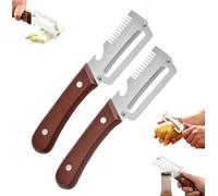 Premium Vegetable Peeler with Wooden Handle and Bottle Opener, Multi-Functional Vegetable Peeler for Kitchen, Kitchen Gadgets Tool for Fruit Pumpkin Peeling Potato Carrot Veggie Peeler (2pc)