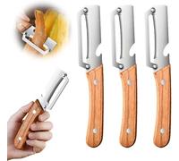 Premium Vegetable Peeler with Wooden Handle and Bottle Opener, Multi-Functional Vegetable Peeler for Kitchen, Kitchen Gadgets Tool for Fruit Pumpkin Peeling Potato Carrot Veggie Peeler (3pcs)