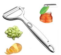 Premium Vegetable Peeler - Y Shaped Peeler, Super Sharp Stainless Steel Potatoe Peeler & Apple Peeler with Bottle Opener and Hanging Hole, Ergonomic Non-Slip Handle, Dishwasher Safe
