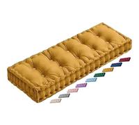 Premium Velvet Bench Cush for Indoor & Outdoor Use, 110x40x10cm, Thick 10cm Seat Pad for 3/2/4 Seater Chairs, Ideal for Garden, Patio, Kitchen & Home Decor (Yellow)