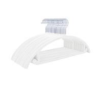 Premium Velvet Hangers (Pack of 30) Heavyduty- Non Slip No Shoulder Bump Suit Hangers - Chrome Hooks,Space Saving Clothes Hangers,Rounded Hangers for Coat,Sweater,Jackets,Pants,Shirts (White)