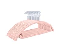 Premium Velvet Hangers (Pack of 50) Heavyduty- Non Slip No Shoulder Bump Suit Hangers - Chrome Hooks,Space Saving Clothes Hangers,Rounded Hangers for Coat,Sweater,Jackets,Pants,Shirts(Blush Pink/Rose)